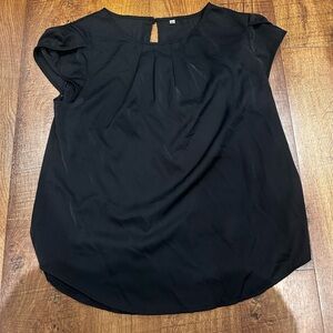 Black Cap Sleeve Blouse